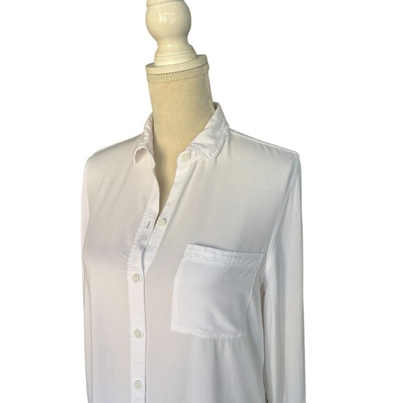 Beach Lunch Lounge Button Down Shirt Women's Size Med White Soft 100% Viscose - Picture 3 of 14